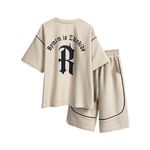 BCA Teen Boys Set Casual Summer Sport Suit Kids Clothing Sets with Rocket Print T-Shirt and Short Pants Little Boy's Suit
