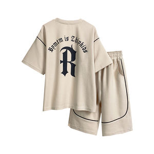 BCA Teen Boys Set Casual Summer Sport Suit Kids Clothing Sets with Rocket Print T-Shirt and Short Pants Little Boy's Suit