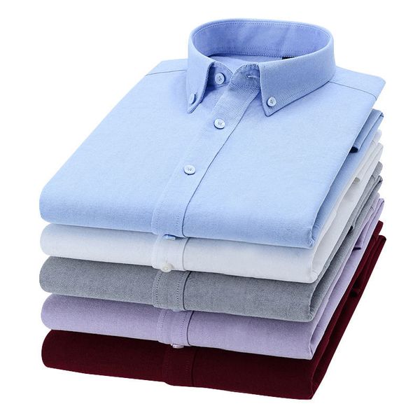 Customized Logo Oxford Cotton Office Business Plus Size Men's Shirts Long Sleeve Shirt Button Down Camisas Para Hombres