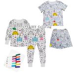 Customize DIY Kids Funny Coloring Pajamas Baby Toddle Color T-Shirts Kids Clothing Pjs Sets Coloring Pajamas for Children