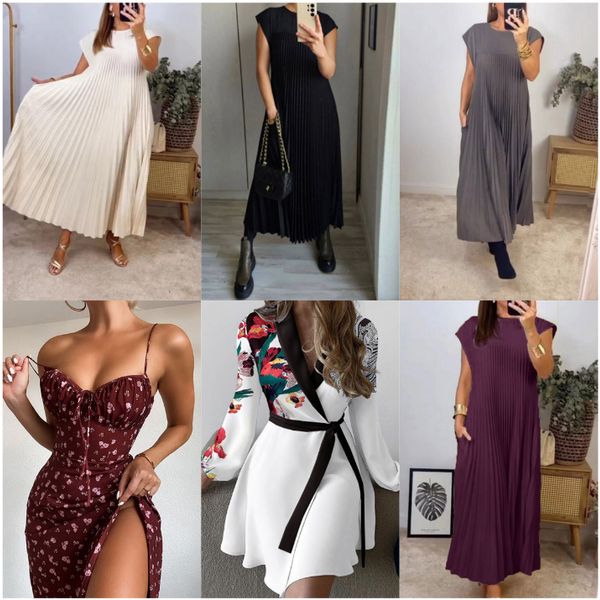 Wholesale Women's Oversized Dresses Summer Fashion Dresses Elegant Parties Old Clothes Casual Dresses