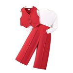 Western Style Daily Kids Clothing Sets Lovely Girl Fashion Suit for Long Sleeves+ Loose Wide Leg Pants Children's Girl Set 10Y